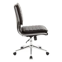 Office Star Pro-Line II Black Faux Leather Armless Mid-Back Manager's Chair With Chrome Finish Arms And Base (SPX23592C-U6) -Cheap The Flex Chair Store unnamed file 4053