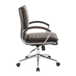 Office Star Pro-Line II Espresso Faux Leather Mid-Back Manager's Chair With Chrome Finish Arms And Base (SPX23591C-U1) -Cheap The Flex Chair Store unnamed file 4073