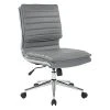 Office Star Pro-Line II Charcoal Gray Faux Leather Armless Mid-Back Manager's Chair With Chrome Finish Arms And Base (SPX23592C-U42) -Cheap The Flex Chair Store unnamed file 4085