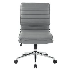 Office Star Pro-Line II Charcoal Gray Faux Leather Armless Mid-Back Manager's Chair With Chrome Finish Arms And Base (SPX23592C-U42) -Cheap The Flex Chair Store unnamed file 4087