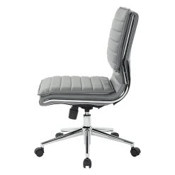 Office Star Pro-Line II Charcoal Gray Faux Leather Armless Mid-Back Manager's Chair With Chrome Finish Arms And Base (SPX23592C-U42) -Cheap The Flex Chair Store unnamed file 4088