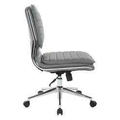 Office Star Pro-Line II Charcoal Gray Faux Leather Armless Mid-Back Manager's Chair With Chrome Finish Arms And Base (SPX23592C-U42) -Cheap The Flex Chair Store unnamed file 4089