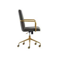 Elle Decor Giselle Fabric Computer And Desk Chair, Light Gray/Gold (CHR10058B) -Cheap The Flex Chair Store unnamed file 409