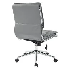 Office Star Pro-Line II Charcoal Gray Faux Leather Armless Mid-Back Manager's Chair With Chrome Finish Arms And Base (SPX23592C-U42) -Cheap The Flex Chair Store unnamed file 4090