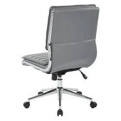 Office Star Pro-Line II Charcoal Gray Faux Leather Armless Mid-Back Manager's Chair With Chrome Finish Arms And Base (SPX23592C-U42) -Cheap The Flex Chair Store unnamed file 4091