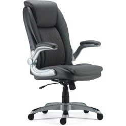 Staples Sorina Bonded Leather Chair, Grey (53253)