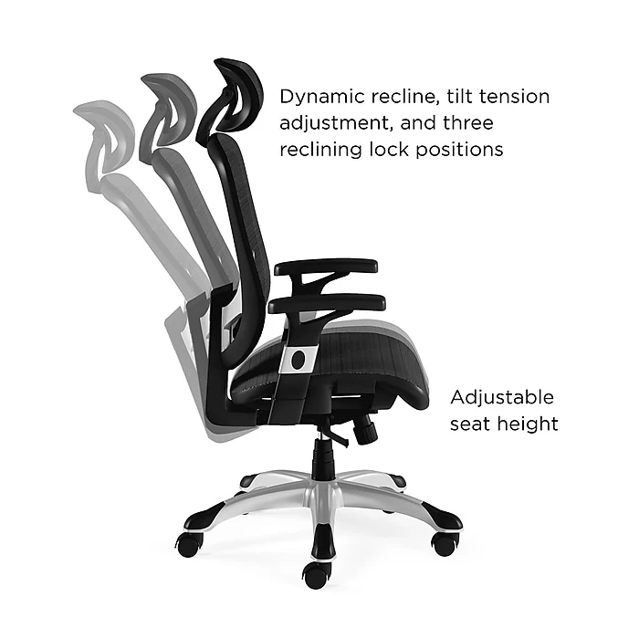 Union & Scale™ FlexFit™ Hyken Mesh Task Chair, Black (UN59460) 4 Union & Scale™ FlexFit™ Hyken Mesh Task Chair, Black (UN59460) - Image 3