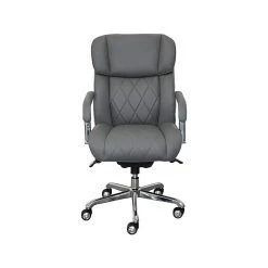 La-Z-Boy Sutherland Ergonomic Faux Leather Swivel Computer And Desk Chair, Gray (CHR10048B)