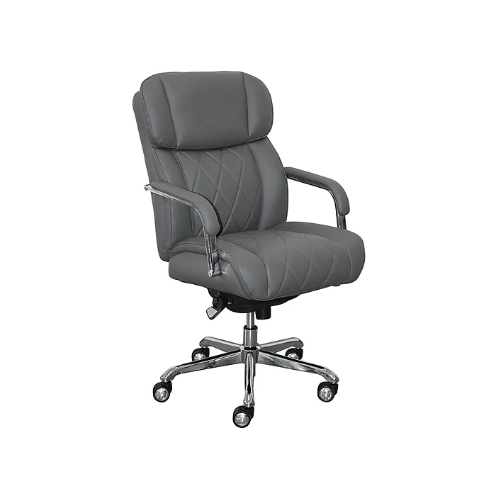 La-Z-Boy Sutherland Ergonomic Faux Leather Swivel Computer And Desk Chair, Gray (CHR10048B) 4 La-Z-Boy Sutherland Ergonomic Faux Leather Swivel Computer And Desk Chair, Gray (CHR10048B) - Image 2