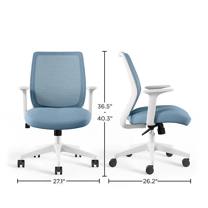 Union & Scale™ Essentials Mesh Back Fabric Task Chair, Seafoam (UN60409) 9 Union & Scale™ Essentials Mesh Back Fabric Task Chair, Seafoam (UN60409) - Image 7