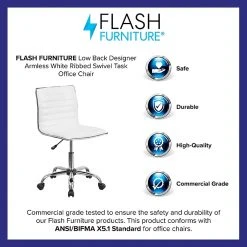 Flash Furniture Low Back Armless White Ribbed Designer Swivel Task Chair (DS512BWH) -Cheap The Flex Chair Store unnamed file 4399
