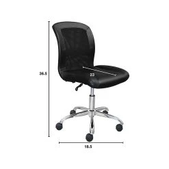 Serta Essentials Armless Ergonomic Bonded Leather/Mesh Swivel Task Chair, Black (48740) -Cheap The Flex Chair Store unnamed file 4514