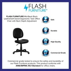 Flash Furniture Faux Leather Task Chair, Black (BT688BK) -Cheap The Flex Chair Store unnamed file 4525