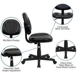 Flash Furniture Faux Leather Task Chair, Black (BT688BK) -Cheap The Flex Chair Store unnamed file 4527