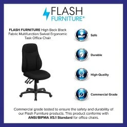Flash Furniture BT90297H High Back Black Fabric Multi-Functional Ergonomic Swivel Task Chair -Cheap The Flex Chair Store unnamed file 4535