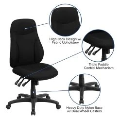 Flash Furniture BT90297H High Back Black Fabric Multi-Functional Ergonomic Swivel Task Chair -Cheap The Flex Chair Store unnamed file 4537