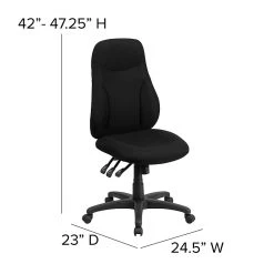 Flash Furniture BT90297H High Back Black Fabric Multi-Functional Ergonomic Swivel Task Chair -Cheap The Flex Chair Store unnamed file 4538