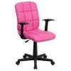 Flash Furniture Mid-Back Quilted Vinyl Task Chair With Nylon Arms, Pink -Cheap The Flex Chair Store unnamed file 4541