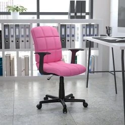 Flash Furniture Mid-Back Quilted Vinyl Task Chair With Nylon Arms, Pink -Cheap The Flex Chair Store unnamed file 4542