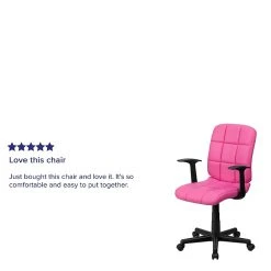 Flash Furniture Mid-Back Quilted Vinyl Task Chair With Nylon Arms, Pink -Cheap The Flex Chair Store unnamed file 4545