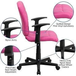 Flash Furniture Mid-Back Quilted Vinyl Task Chair With Nylon Arms, Pink -Cheap The Flex Chair Store unnamed file 4546