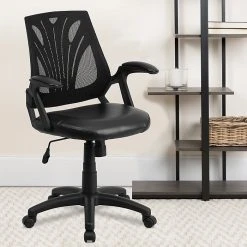 Flash Furniture Mid-Back Mesh Swivel Task Chair With Leather Padded Seat, Black (GOWY82LEA) -Cheap The Flex Chair Store unnamed file 4557