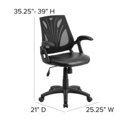 Flash Furniture Mid-Back Mesh Swivel Task Chair With Leather Padded Seat, Black (GOWY82LEA) -Cheap The Flex Chair Store unnamed file 4561