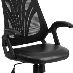 Flash Furniture Mid-Back Mesh Swivel Task Chair With Leather Padded Seat, Black (GOWY82LEA) -Cheap The Flex Chair Store unnamed file 4563