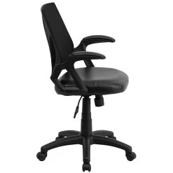 Flash Furniture Mid-Back Mesh Swivel Task Chair With Leather Padded Seat, Black (GOWY82LEA) -Cheap The Flex Chair Store unnamed file 4564