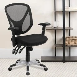 Flash Furniture Mid-Back Black Mesh Swivel Task Chair, Triple Paddle Control, Height-Adjustable Arms -Cheap The Flex Chair Store unnamed file 4570
