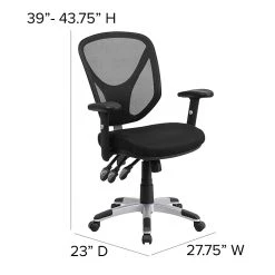 Flash Furniture Mid-Back Black Mesh Swivel Task Chair, Triple Paddle Control, Height-Adjustable Arms -Cheap The Flex Chair Store unnamed file 4575