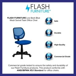 Flash Furniture Fabric Mid-back Task Chair, Blue -Cheap The Flex Chair Store unnamed file 4581