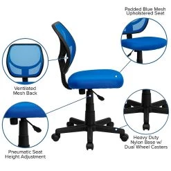 Flash Furniture Fabric Mid-back Task Chair, Blue -Cheap The Flex Chair Store unnamed file 4583