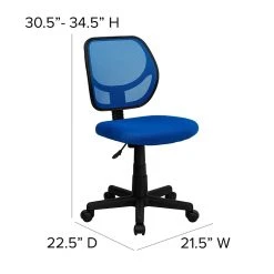 Flash Furniture Fabric Mid-back Task Chair, Blue -Cheap The Flex Chair Store unnamed file 4584