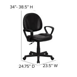 Flash Furniture Mid Back Leather Ergonomic Task Chair With Arms, Black (BT688BKA) -Cheap The Flex Chair Store unnamed file 4596