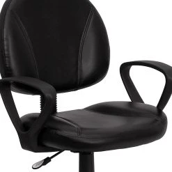 Flash Furniture Mid Back Leather Ergonomic Task Chair With Arms, Black (BT688BKA) -Cheap The Flex Chair Store unnamed file 4598