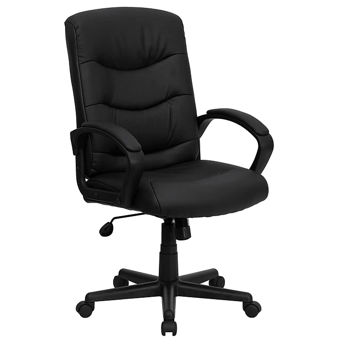Flash Furniture Faux Leather Task Chair, Black (GO9771BKLEA) 3 Flash Furniture Faux Leather Task Chair, Black (GO9771BKLEA)