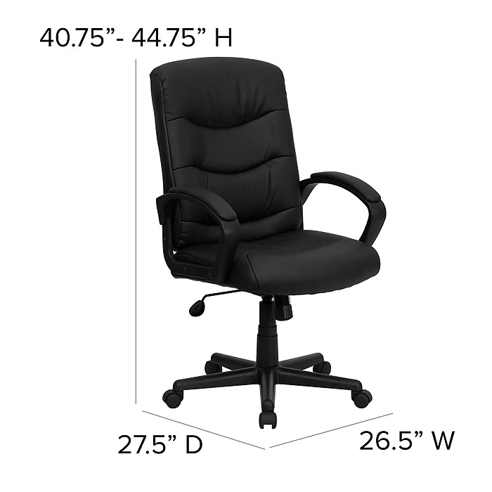 Flash Furniture Faux Leather Task Chair, Black (GO9771BKLEA) 9 Flash Furniture Faux Leather Task Chair, Black (GO9771BKLEA) - Image 7
