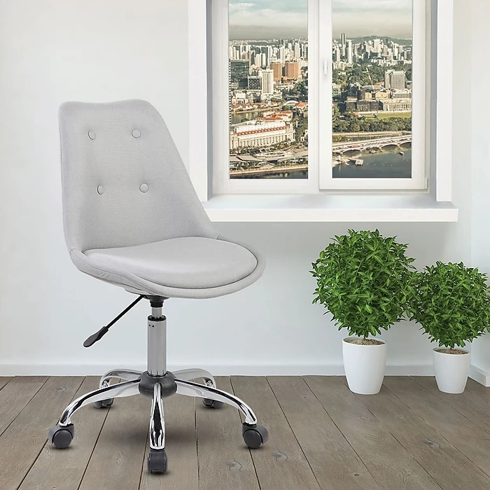 Techni Mobili Tufted Armless Task Chair, Gray 11 Techni Mobili Tufted Armless Task Chair, Gray - Image 9