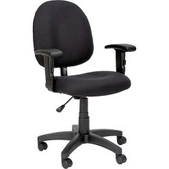 Alera Essentia Series Swivel Task Chair With Adjustable Arms, Black