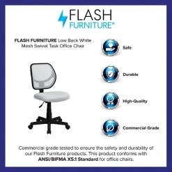 Flash Furniture Mid-Back Task Chair, White -Cheap The Flex Chair Store unnamed file 4747