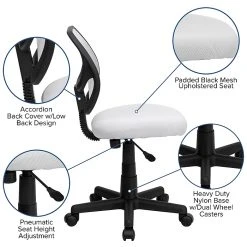 Flash Furniture Mid-Back Task Chair, White -Cheap The Flex Chair Store unnamed file 4749
