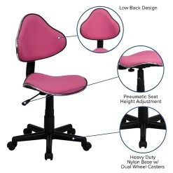 Flash Furniture Fabric Ergonomic Task Chairs With Chrome Metal Band Accent (BT699PINK) -Cheap The Flex Chair Store unnamed file 4793