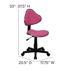 Flash Furniture Fabric Ergonomic Task Chairs With Chrome Metal Band Accent (BT699PINK) -Cheap The Flex Chair Store unnamed file 4794