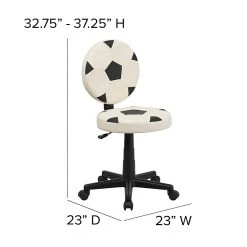 Flash Furniture Vinyl Soccer Task Chair Without Arms, Black/White -Cheap The Flex Chair Store unnamed file 4809