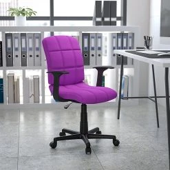 Flash Furniture Mid-Back Quilted Vinyl Task Chair With Nylon Arms, Purple -Cheap The Flex Chair Store unnamed file 4814