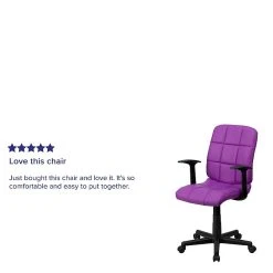 Flash Furniture Mid-Back Quilted Vinyl Task Chair With Nylon Arms, Purple -Cheap The Flex Chair Store unnamed file 4817