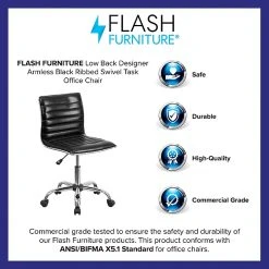 Flash Furniture Vinyl Low Back Armless Ribbed Designer Swivel Task Chair, Black (DS512BBK) 14 Flash Furniture Vinyl Low Back Armless Ribbed Designer Swivel Task Chair, Black (DS512BBK) -Cheap The Flex Chair Store unnamed file 4829