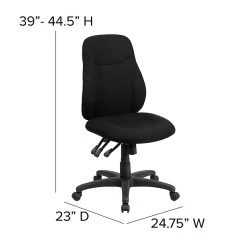 Flash Furniture BT90297M Fabric-Upholstered Mid-Back Multi-Functional Ergo Swivel Task Chair, Black -Cheap The Flex Chair Store unnamed file 4841