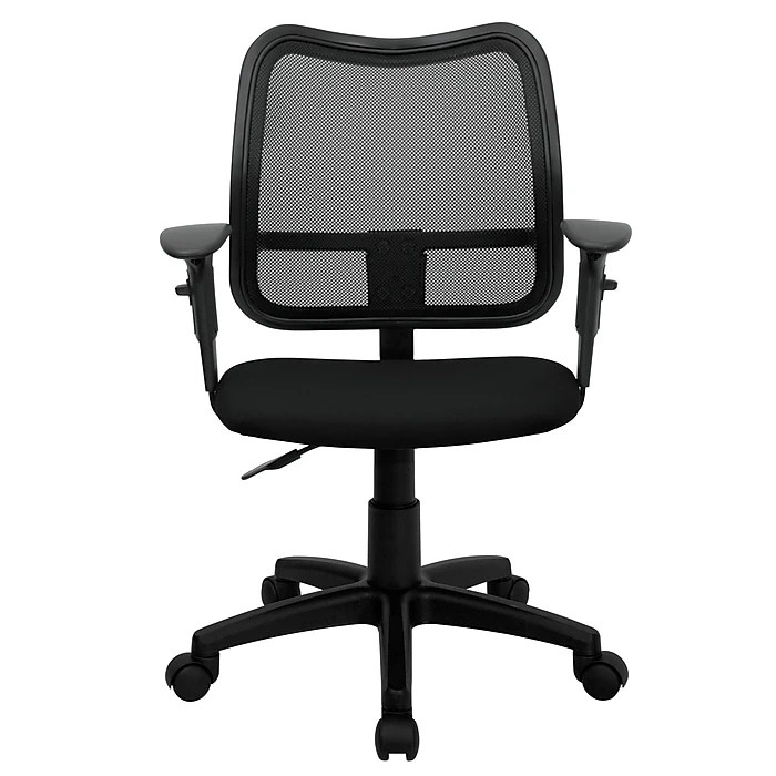Flash Furniture Mid Back Mesh Task Chair With Fabric Seat And Arms, Black 9 Flash Furniture Mid Back Mesh Task Chair With Fabric Seat And Arms, Black - Image 7